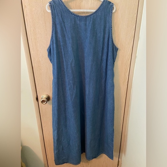 Carolina Blues Plus Denim Jumper Blue Maxi Floral Embroidered Dress 22 / 24 - Picture 6 of 10